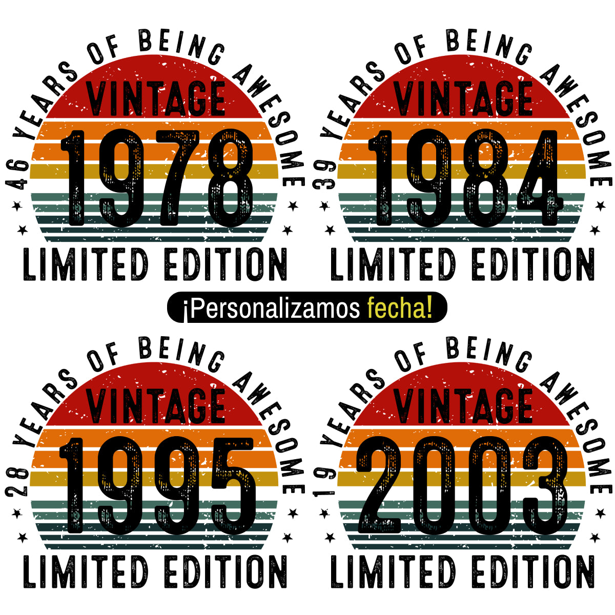 Playera Personalizada Cumpleaños Years Being Awesome Limited Edition