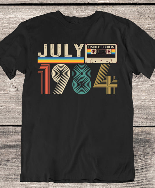 Vintage Multicolor Font Limited Edition Mixtape July 1984