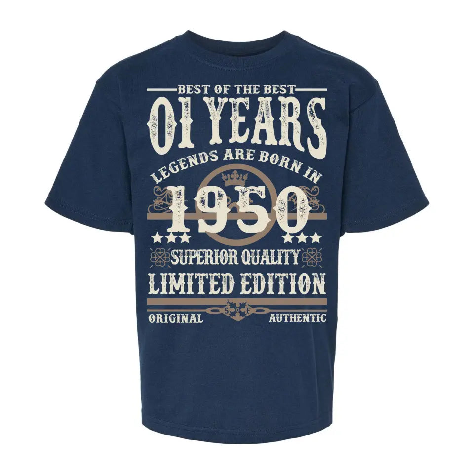 Playera Personalizada de Cumpleaños Legends Are Born In Superior Quality