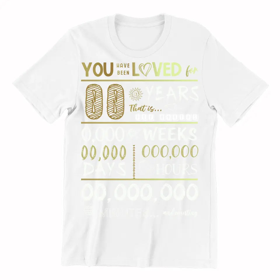 Playera Personalizada de Cumpleaños You Have Been Loved for and Counting