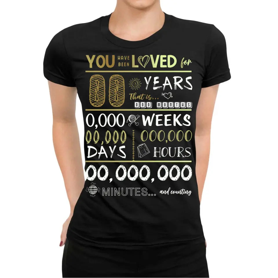 Playera Personalizada de Cumpleaños You Have Been Loved for and Counting