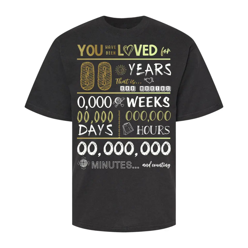 Playera Personalizada de Cumpleaños You Have Been Loved for and Counting