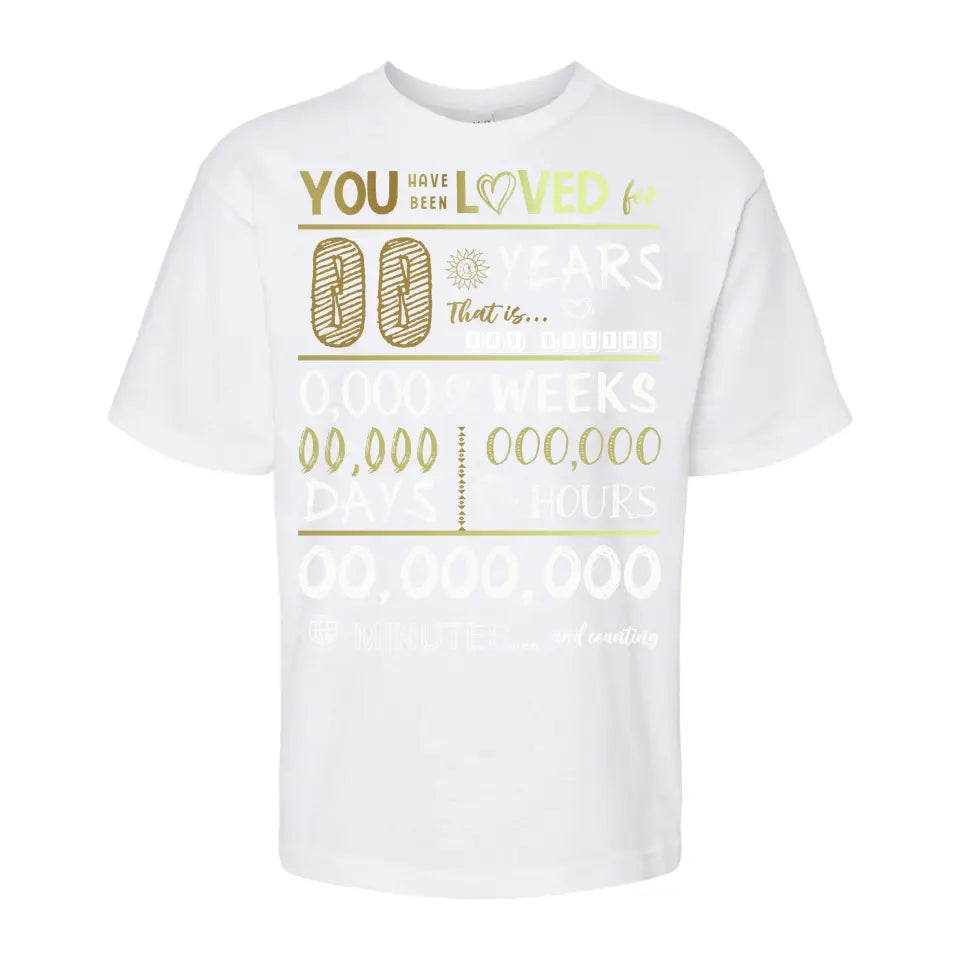 Playera Personalizada de Cumpleaños You Have Been Loved for and Counting
