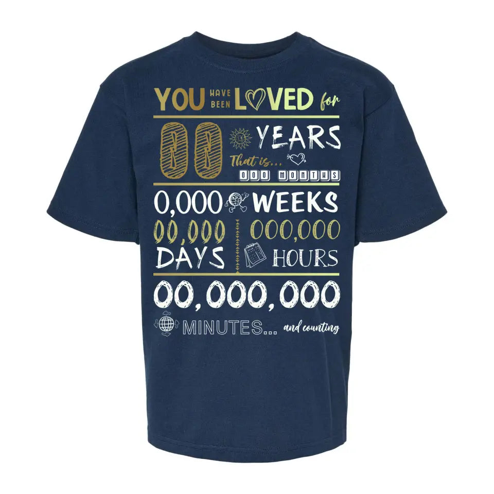 Playera Personalizada de Cumpleaños You Have Been Loved for and Counting