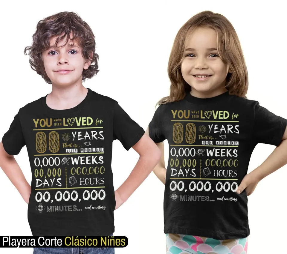 Playera Personalizada de Cumpleaños You Have Been Loved for and Counting