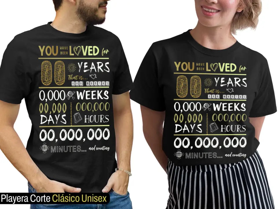 Playera Personalizada de Cumpleaños You Have Been Loved for and Counting
