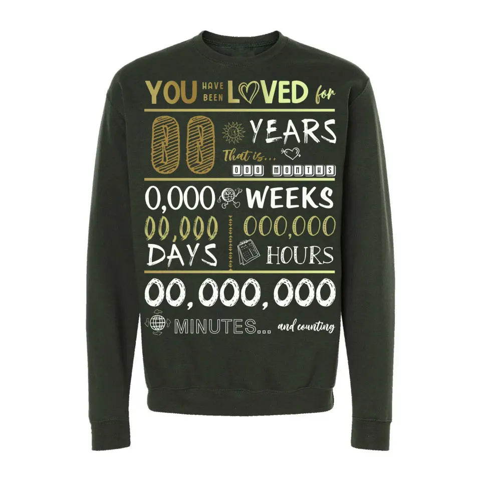 Playera Personalizada de Cumpleaños You Have Been Loved for and Counting