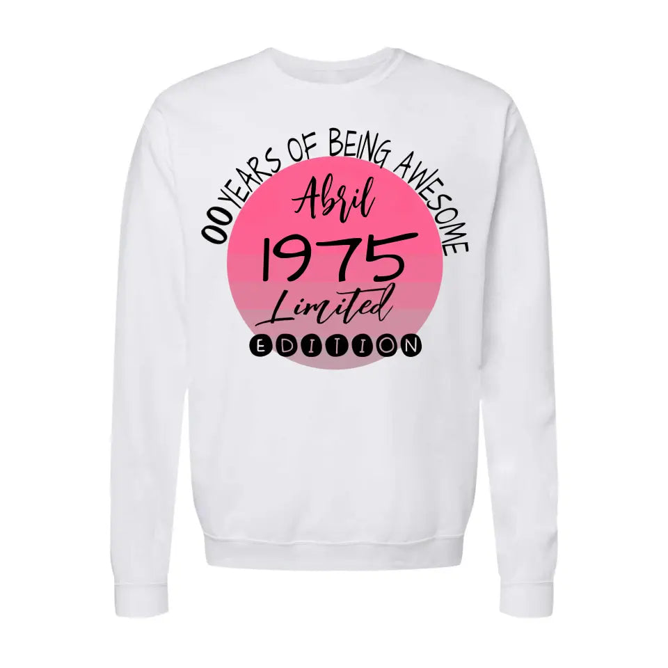 Playera Personalizada de Cumpleaños Years of Being Awesome Pink Pantoné