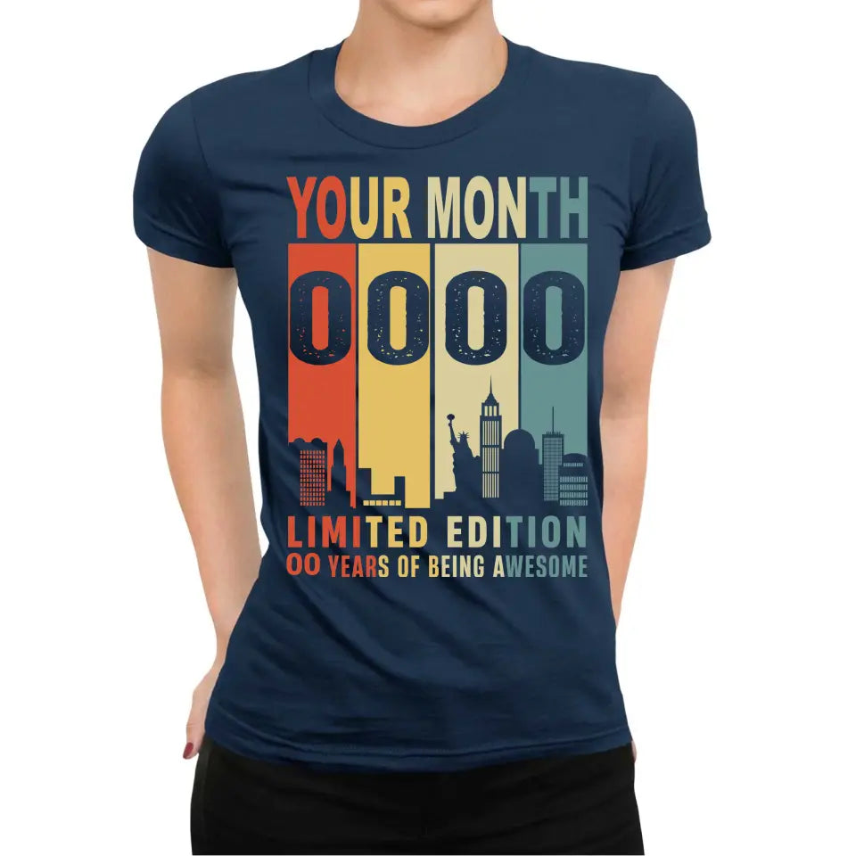 Playeras Personalizadas de Cumpleaños Limited Edition Years of Being Awesome