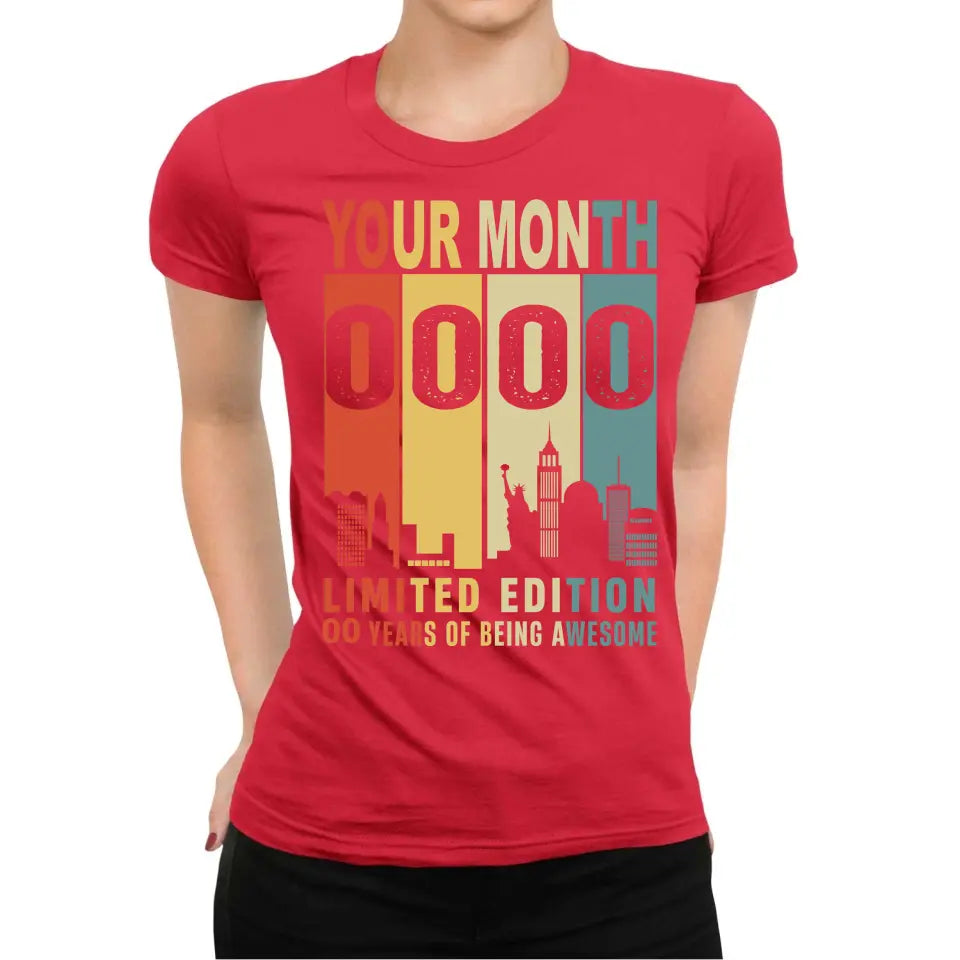 Playeras Personalizadas de Cumpleaños Limited Edition Years of Being Awesome