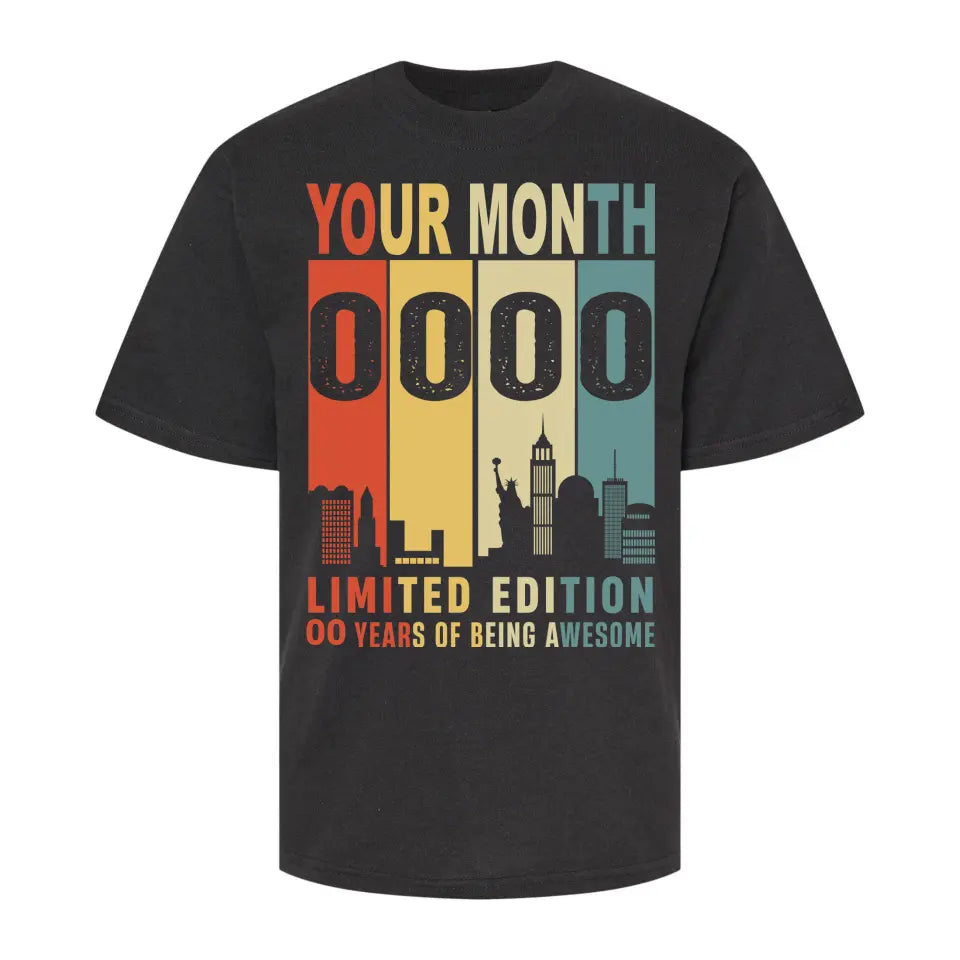 Playeras Personalizadas de Cumpleaños Limited Edition Years of Being Awesome