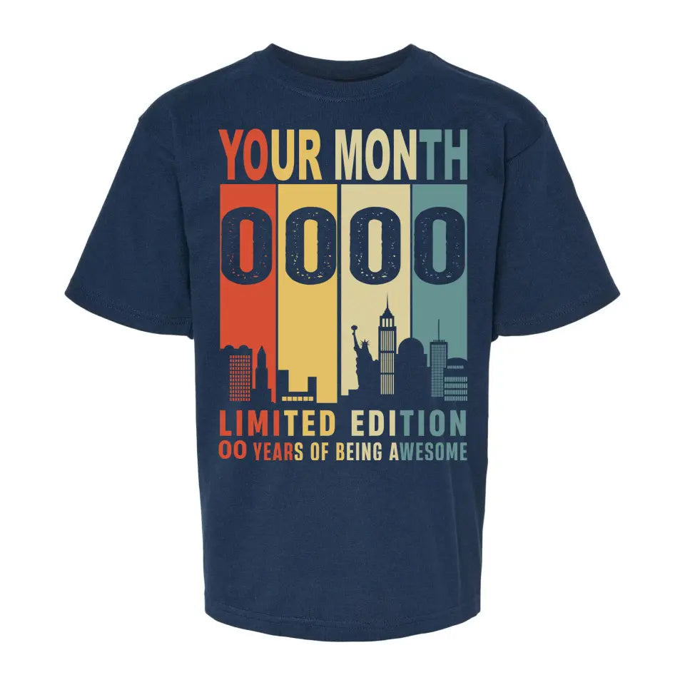 Playeras Personalizadas de Cumpleaños Limited Edition Years of Being Awesome