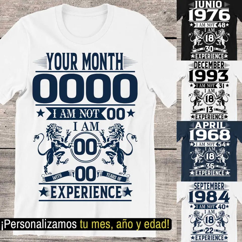Playera Personalizada de Cumpleaños Leones Rampantes Years of Experience