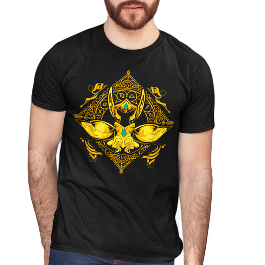 Playera Caballeros del Zodiaco Busto Armadura Dorada Acuario