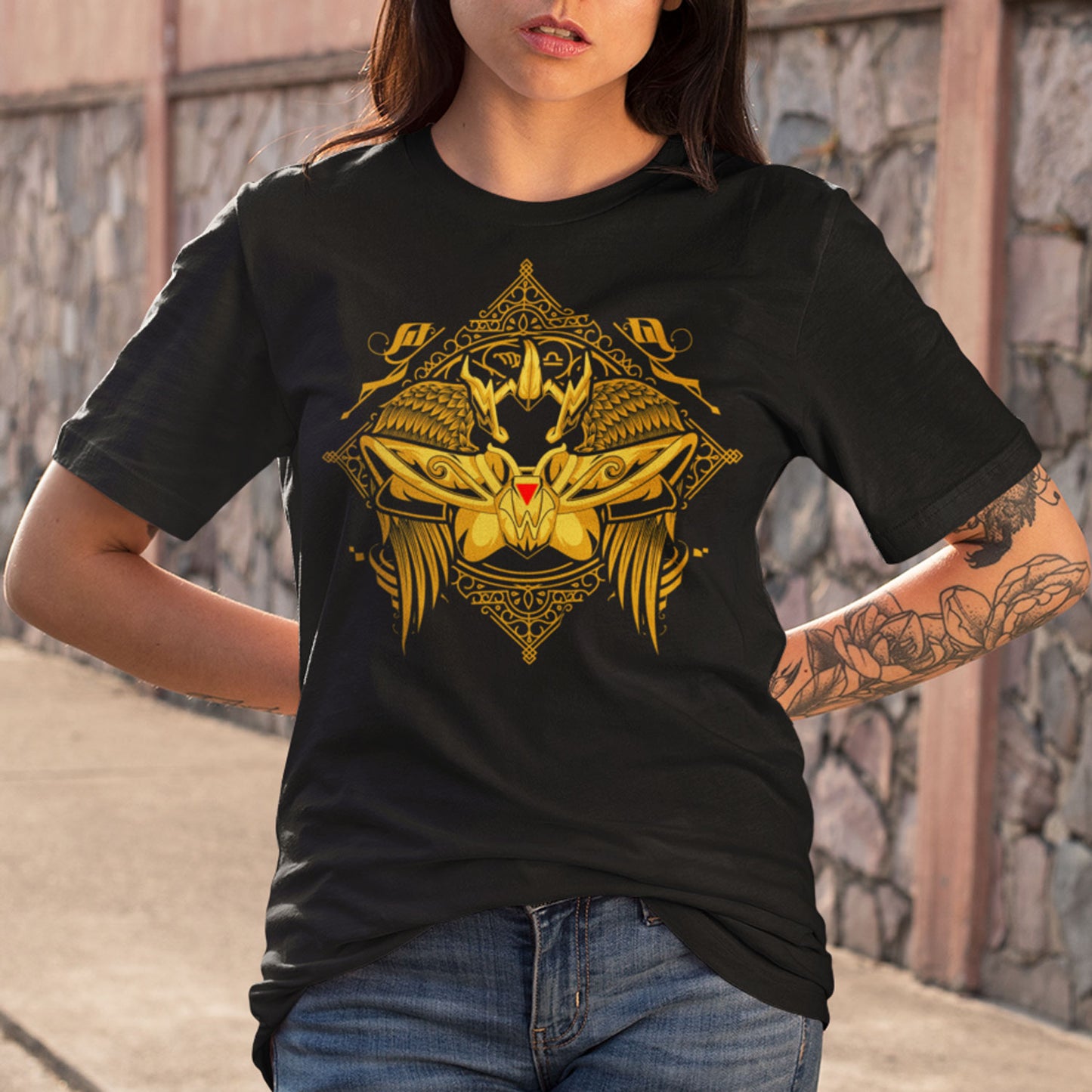 Playera Caballeros del Zodiaco Busto Armadura Dorada Sagitario