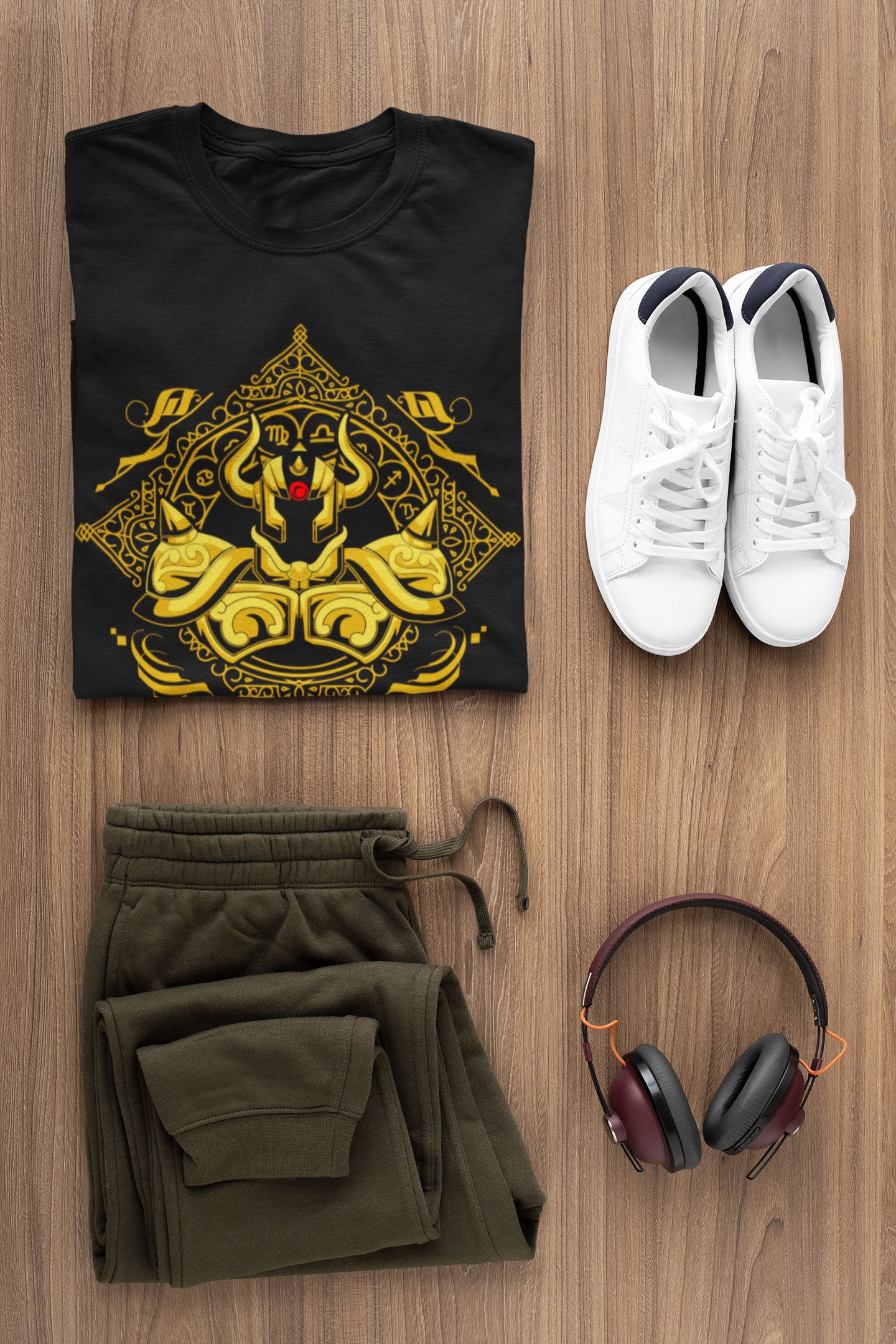 Playera Caballeros del Zodiaco Busto Armadura Dorada Tauro
