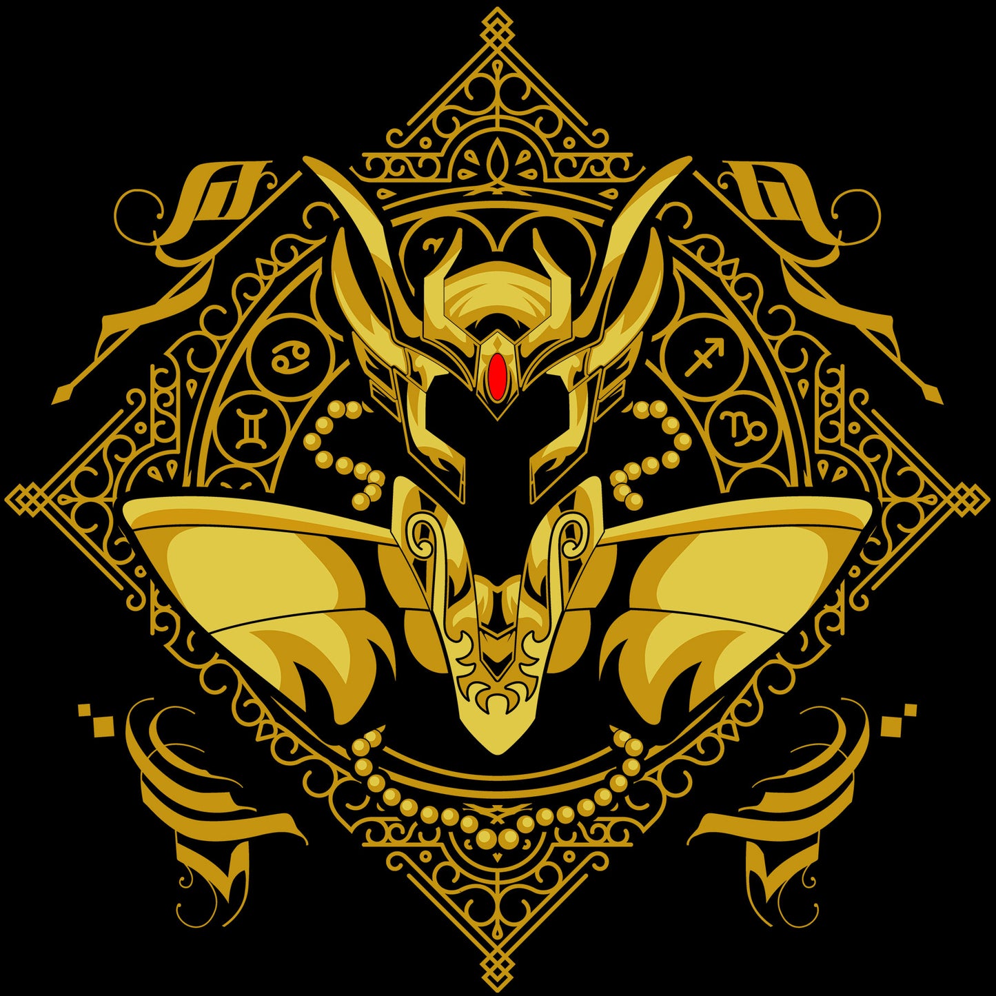 Playera Caballeros del Zodiaco Busto Armadura Dorada Virgo