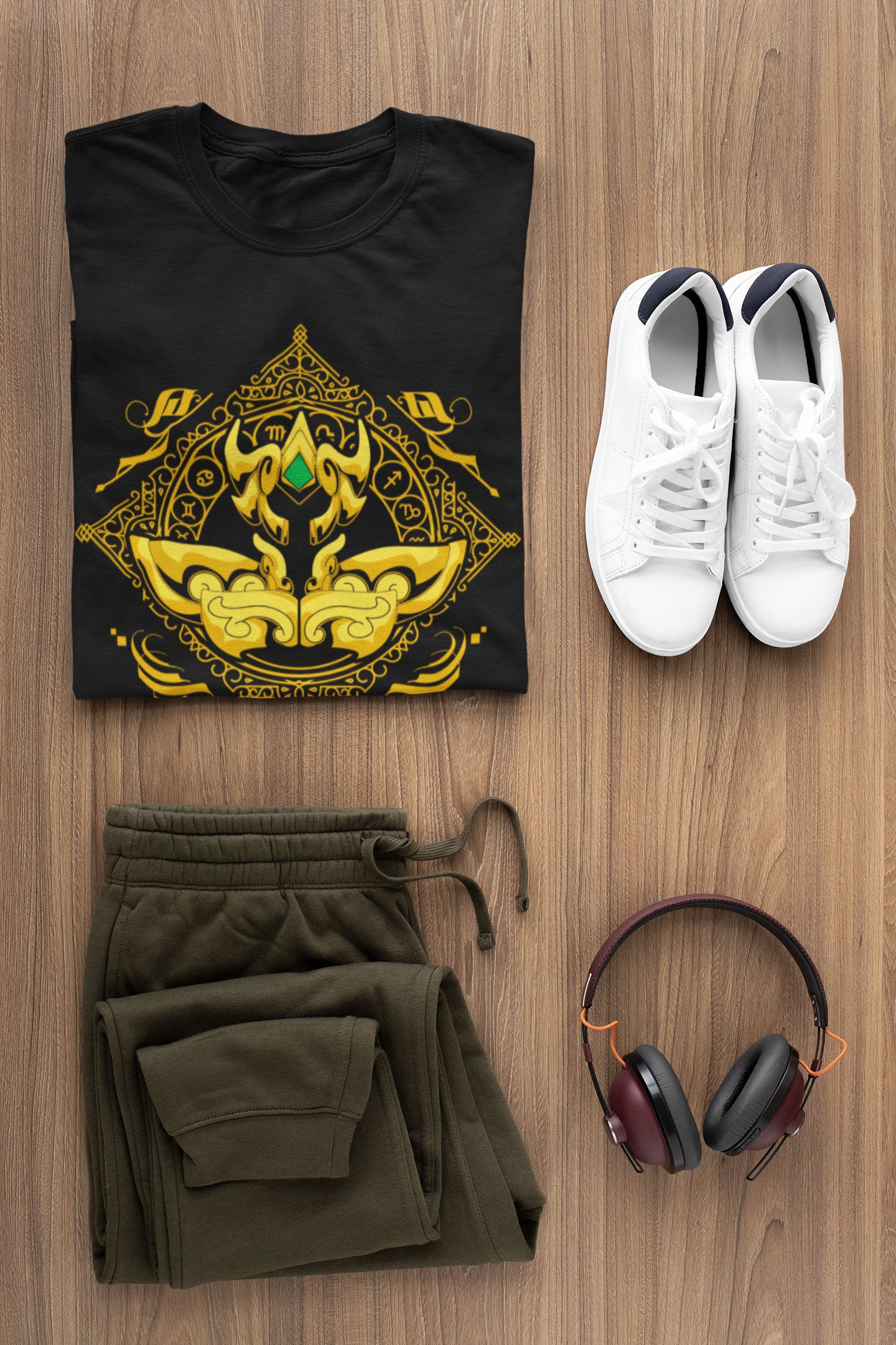Playera Caballeros del Zodiaco Busto Armadura Dorada Leo