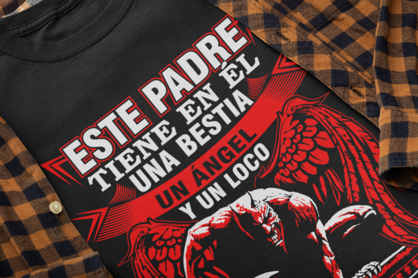 Playeras Para el Día del Padre Padre Bestia Ángel Loco Valiente Tú Eliges