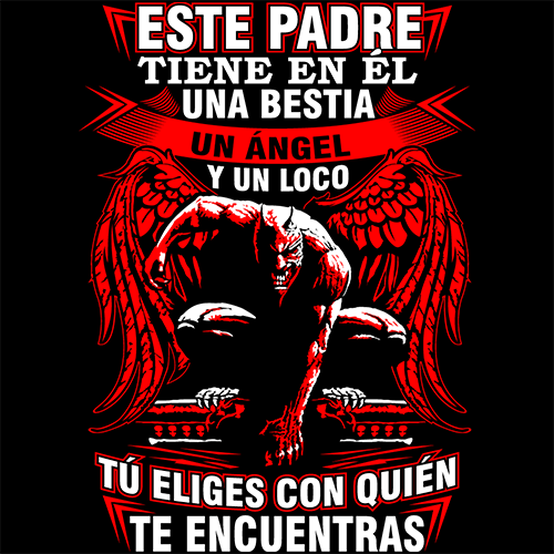 Playeras Para el Día del Padre Padre Bestia Ángel Loco Valiente Tú Eliges