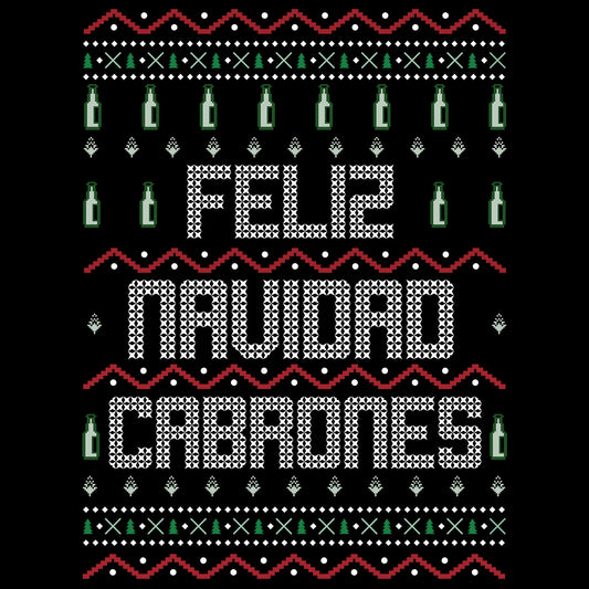 Playera Navideñas Familiares Efecto Ugly Suéter Feliz Navidad Cabrons