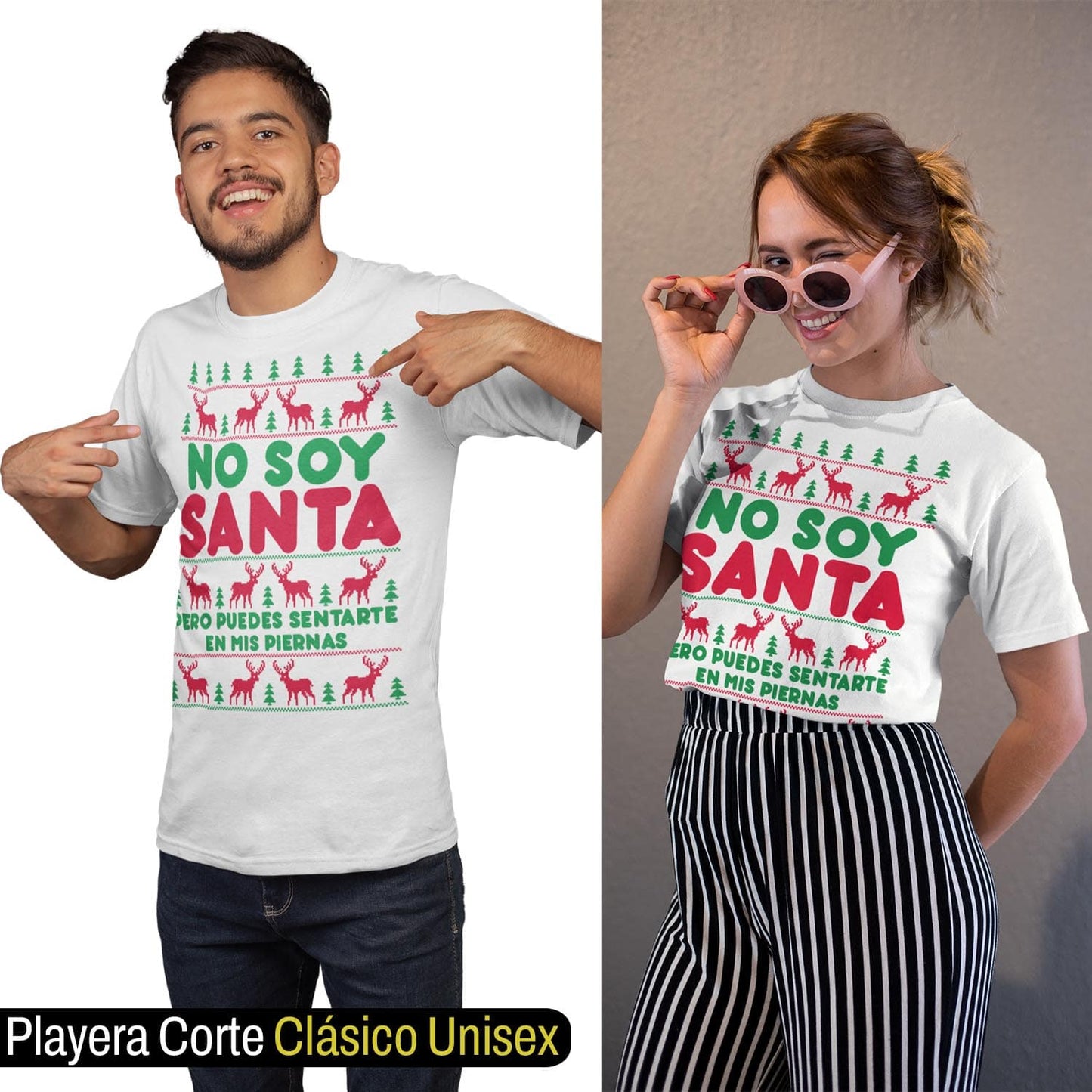 Playera Navideña No Soy Santa Pero Puedes Sentarte en mis Piernas