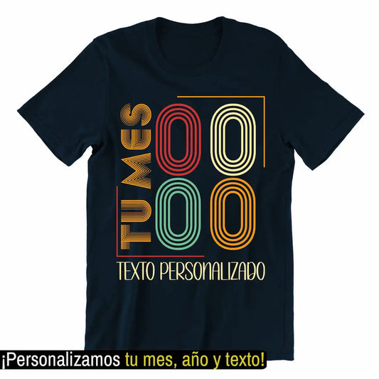 Playera Personalizada de Cumpleaños Vintage Prisma Pix Font