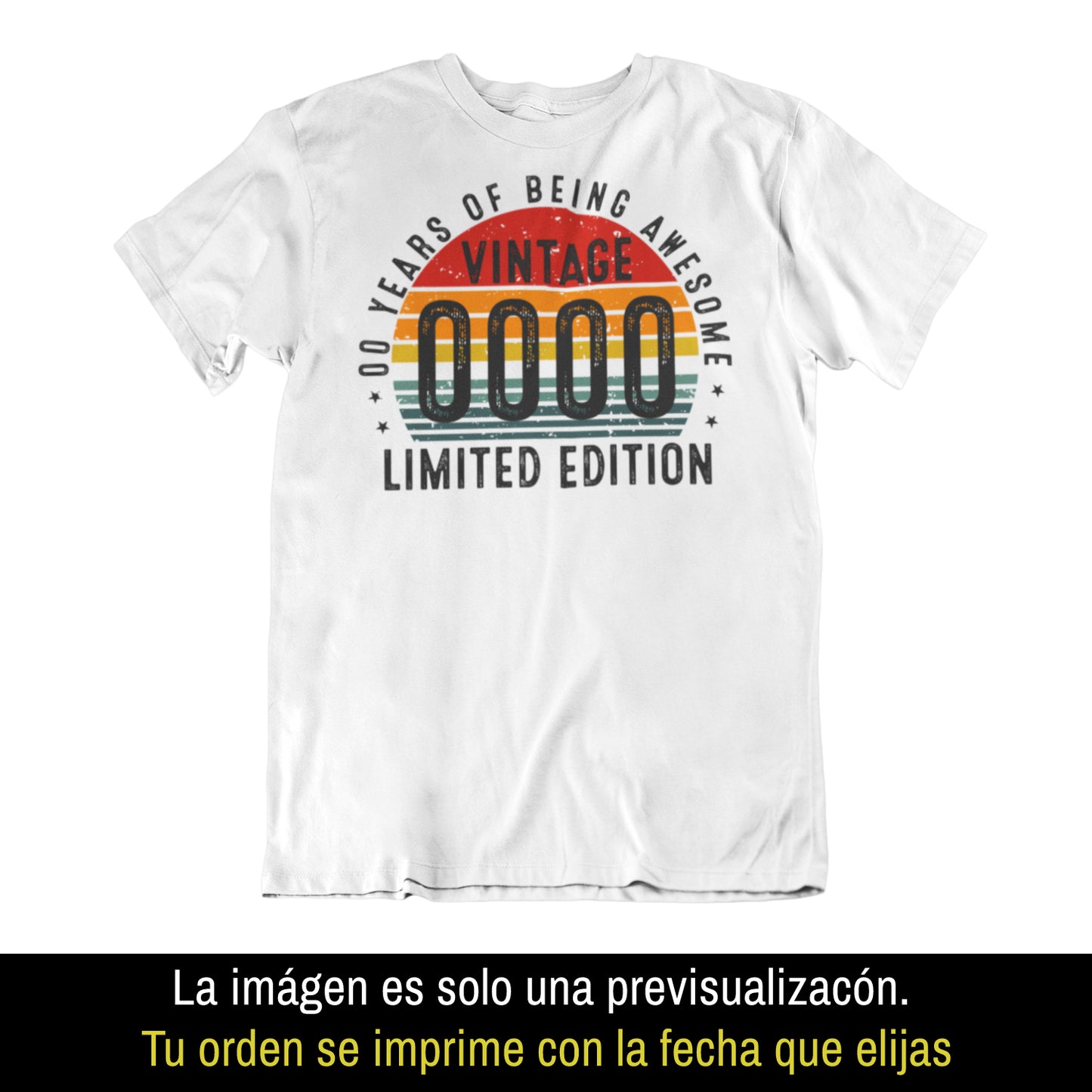 Playera Personalizada Cumpleaños Years Being Awesome Limited Edition