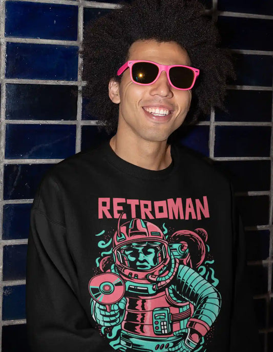 playeras de astronautas retro para cumpleaños para hombre en color negro