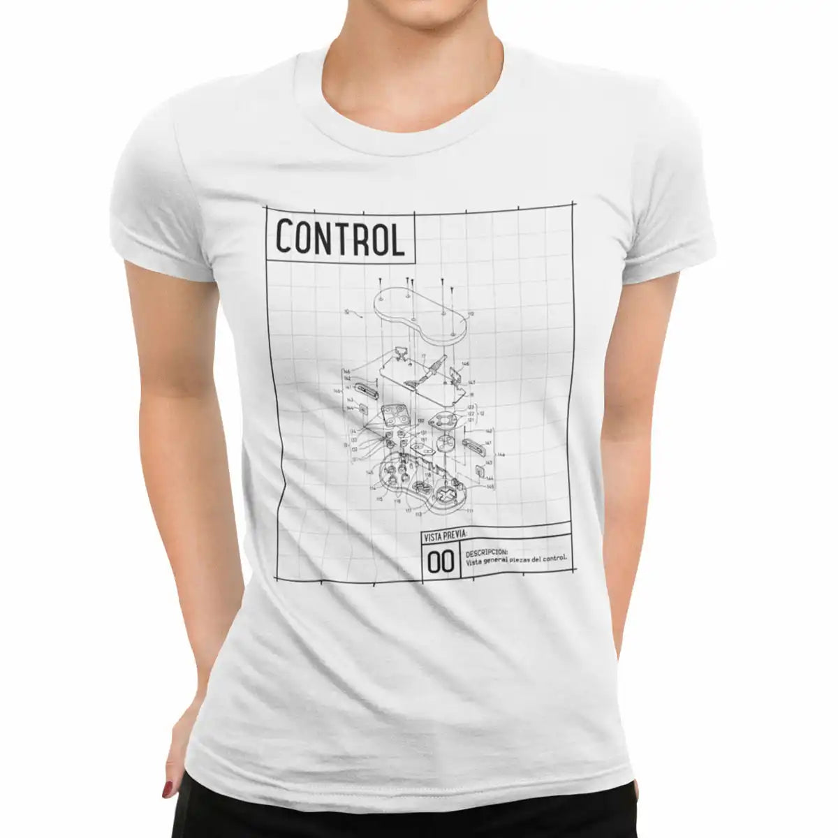 Playeras Gamer Original Gamer SNES Control Desarmado