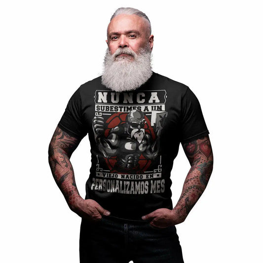 playera color negro personalizada de cumpleaños para gym hombre