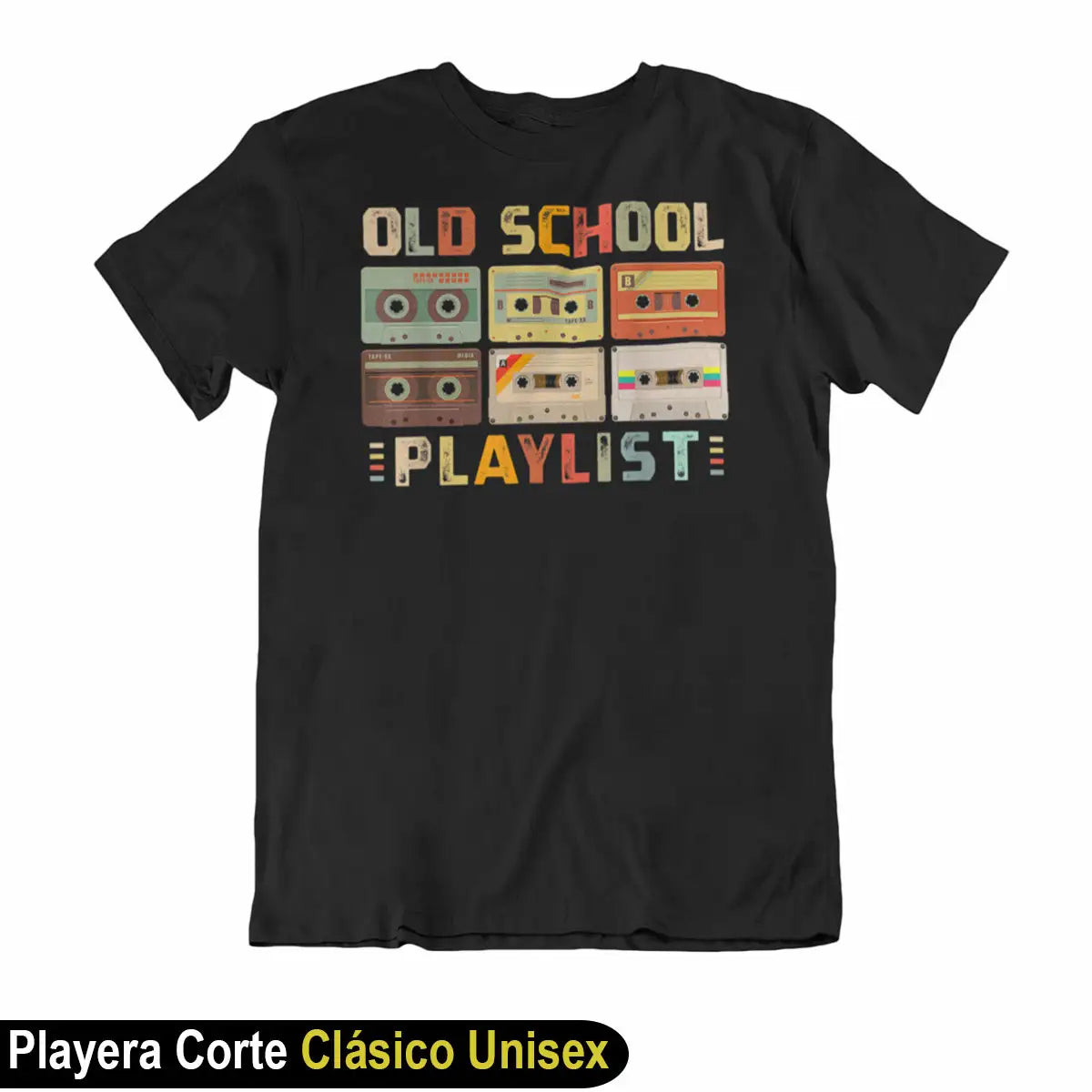 Modelo de playeras vintage en color negro para hombre