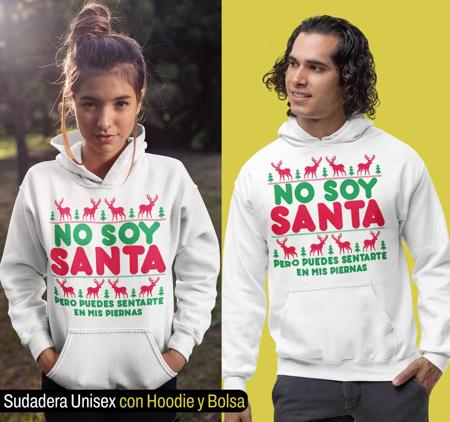 Sudadera Navideña No Soy Santa Pero Puedes Sentarte en mis Piernas