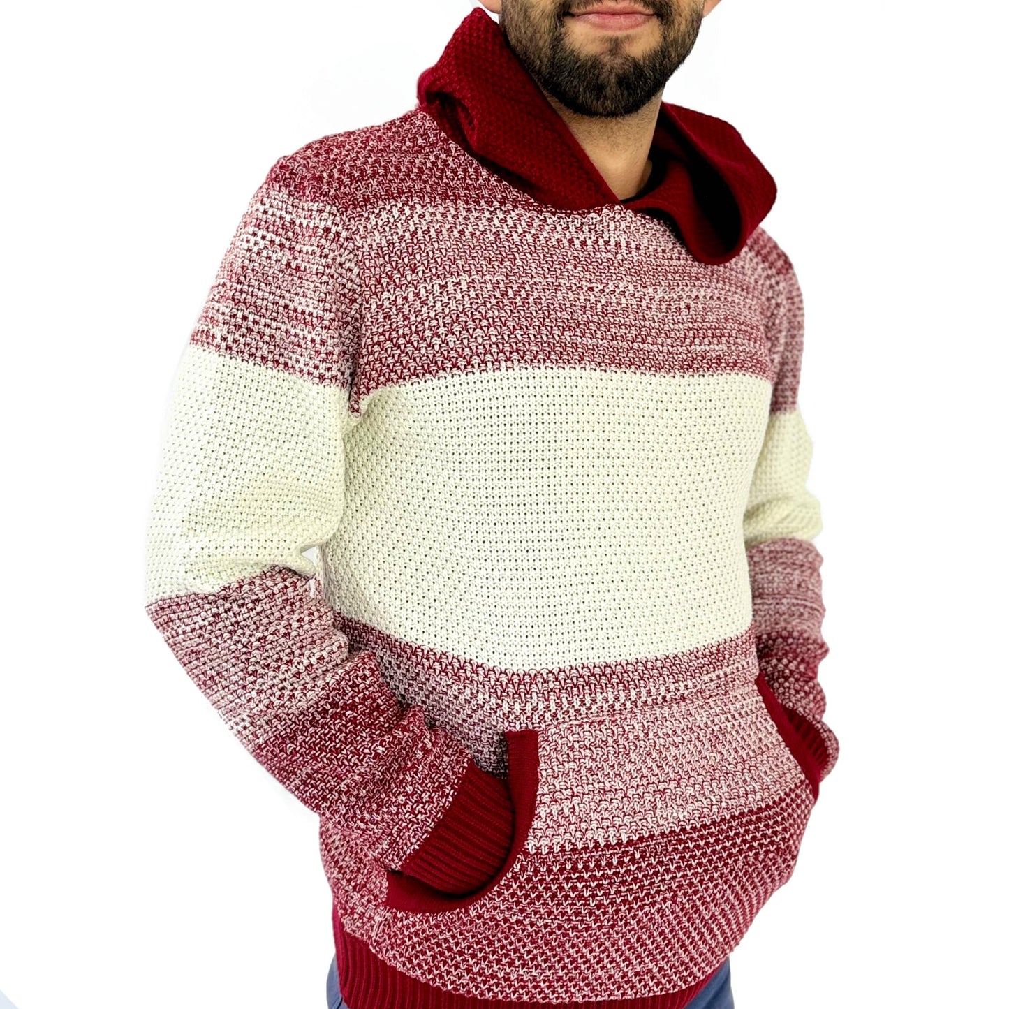 sueter tejido rojo de hombre