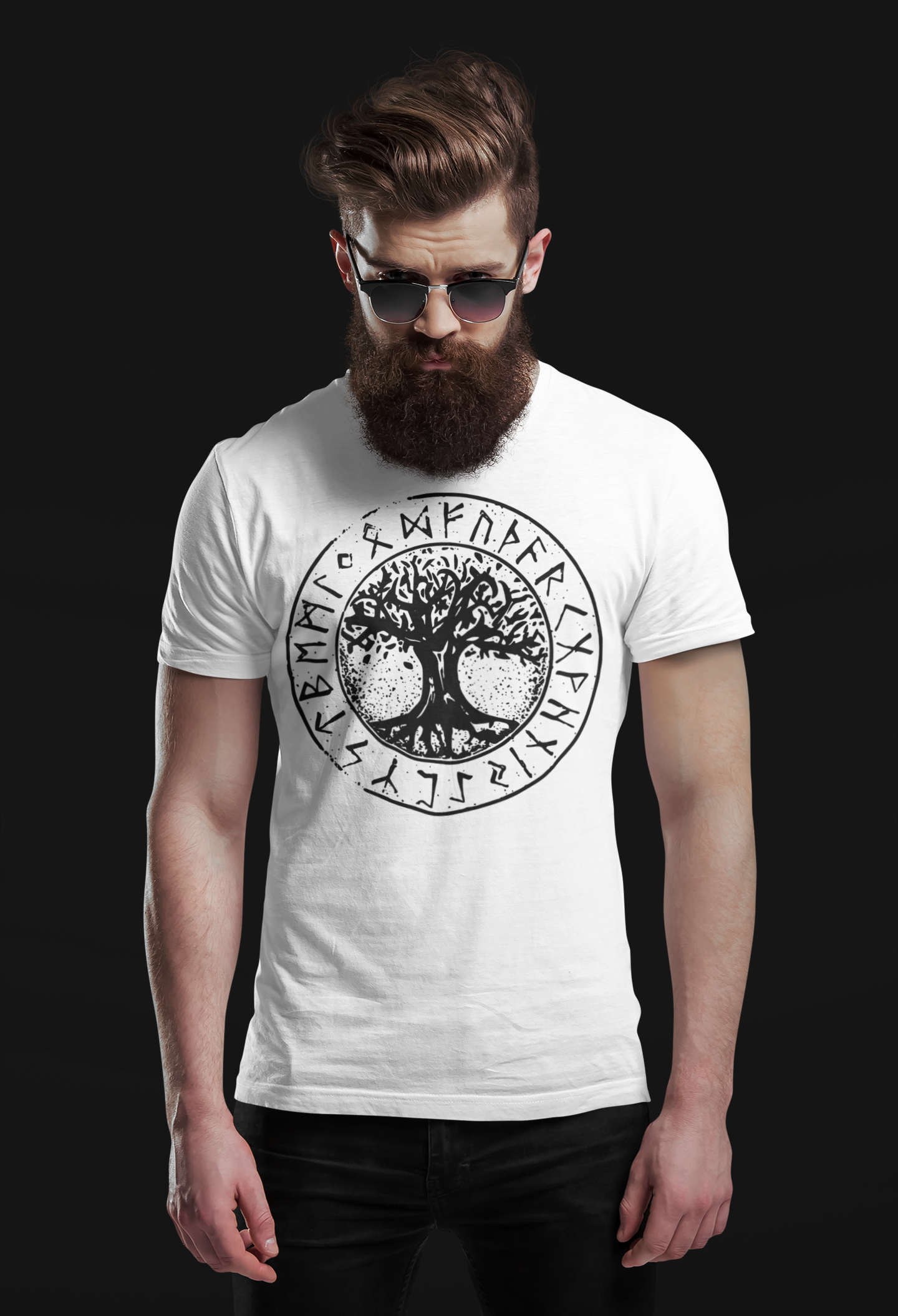 Playeras para hombre originales Yggdrasil El Árbol de la Vida Runas Nórdicas