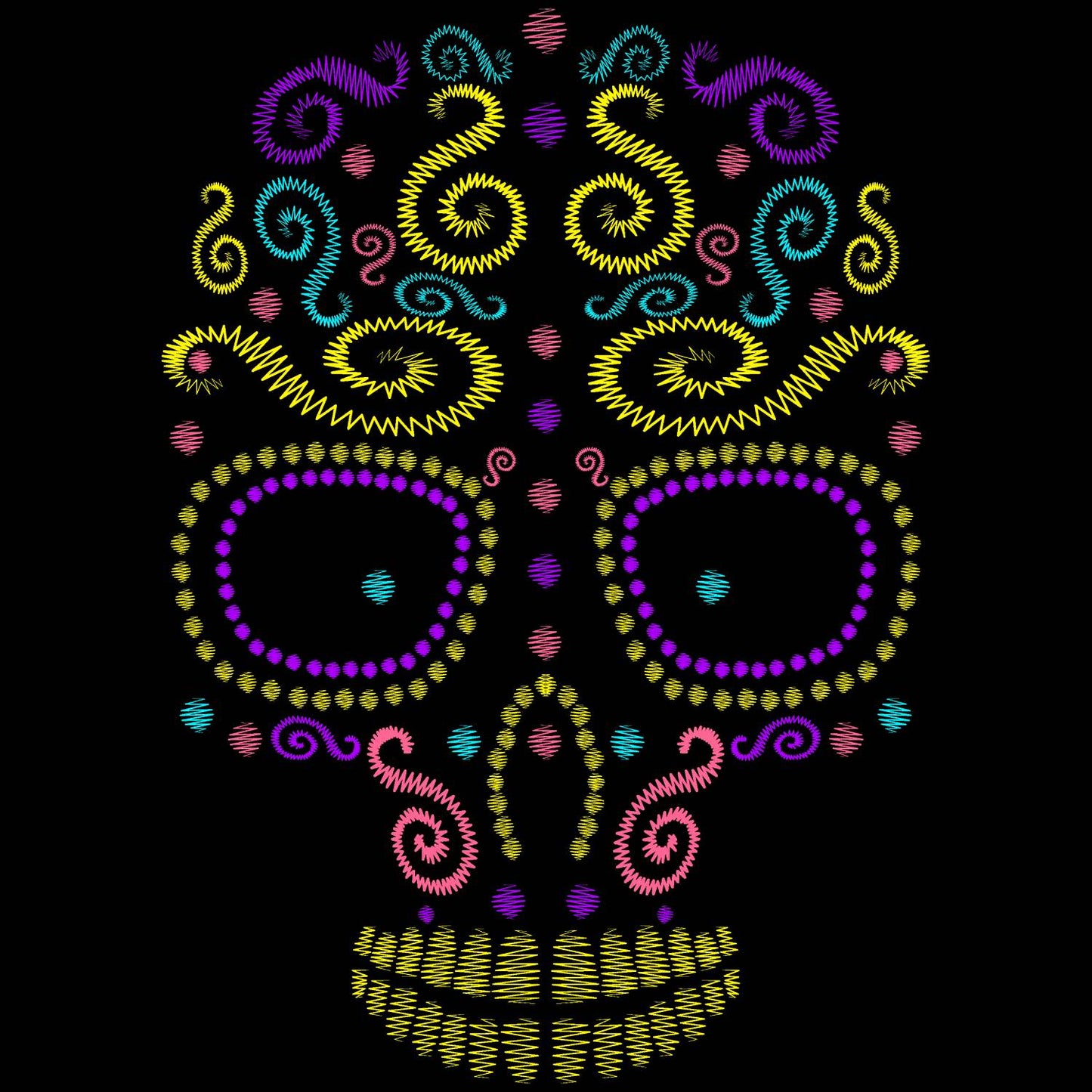 Calaverita Simulación de Bordado Multicolor