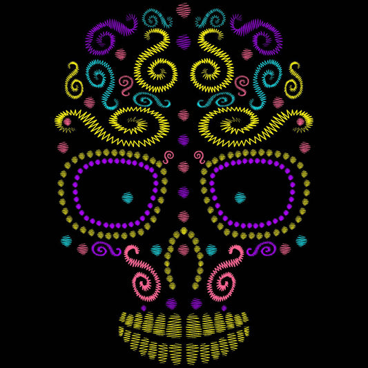 Calaverita Simulación de Bordado Multicolor
