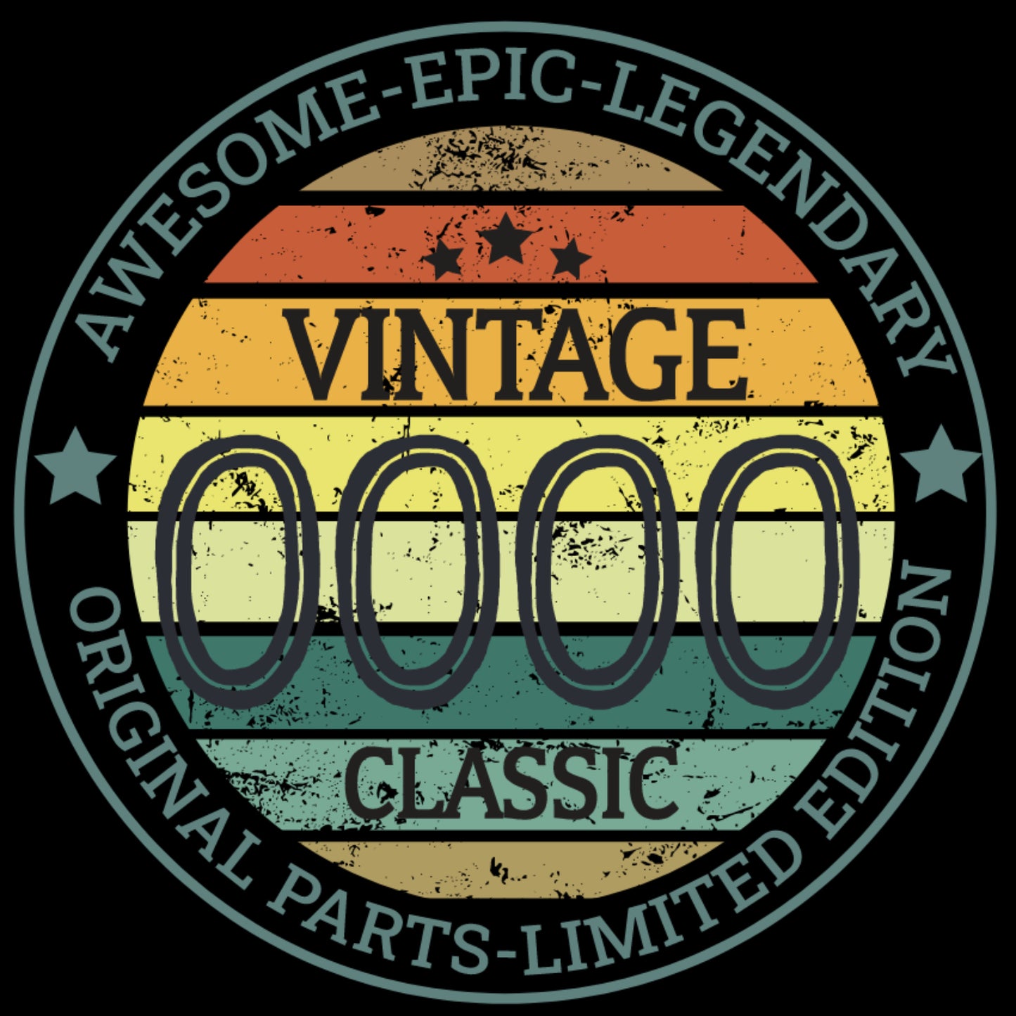 Playeras, blusas y camisetas personalizadas de cumpleaños Legendary Vintage Years Original Parts Limited Edition