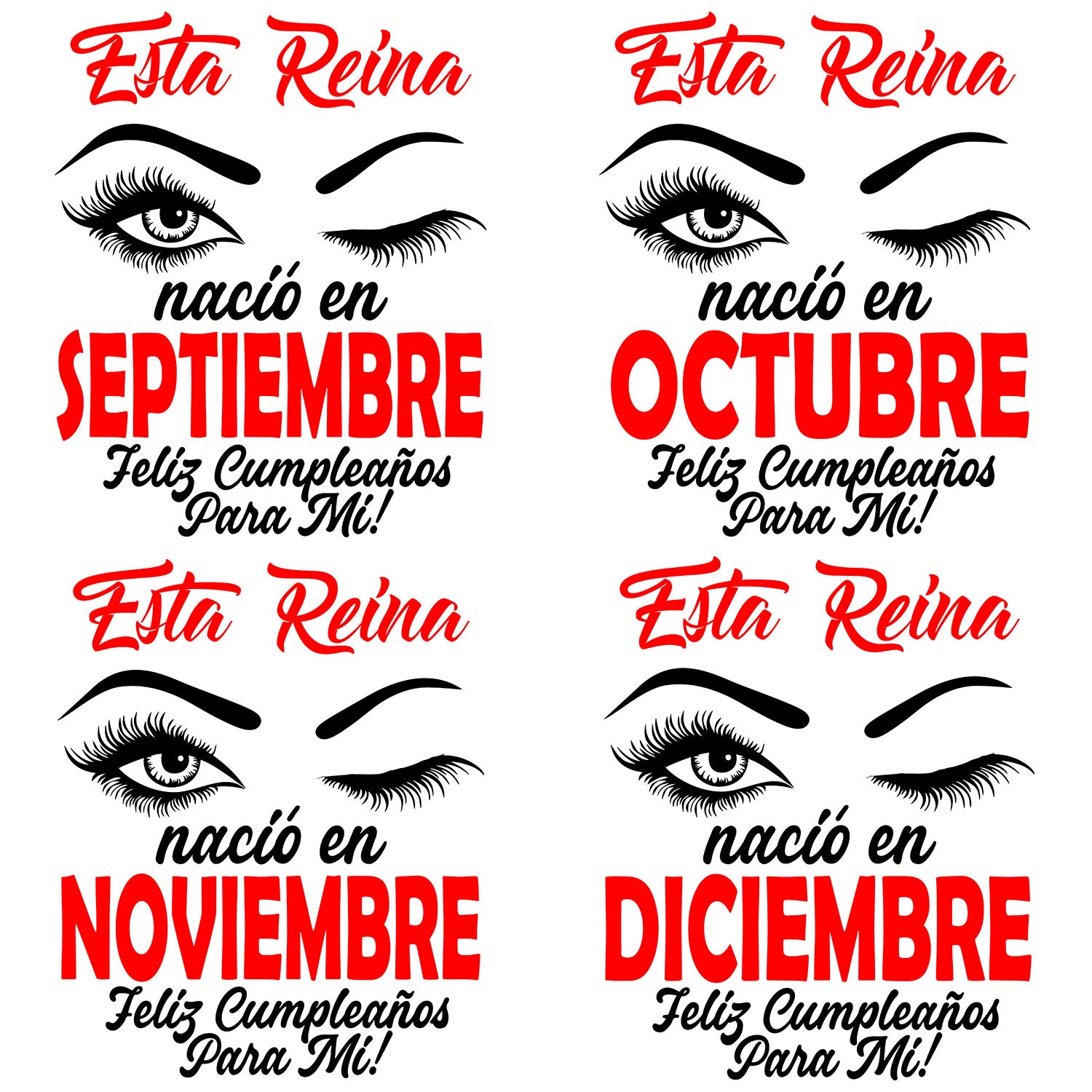 Playeras, blusas y camisetas personalizadas de cumpleaños Esta Reina Nacio En junio julio agosto Feliz Cumpleaños Para Mi