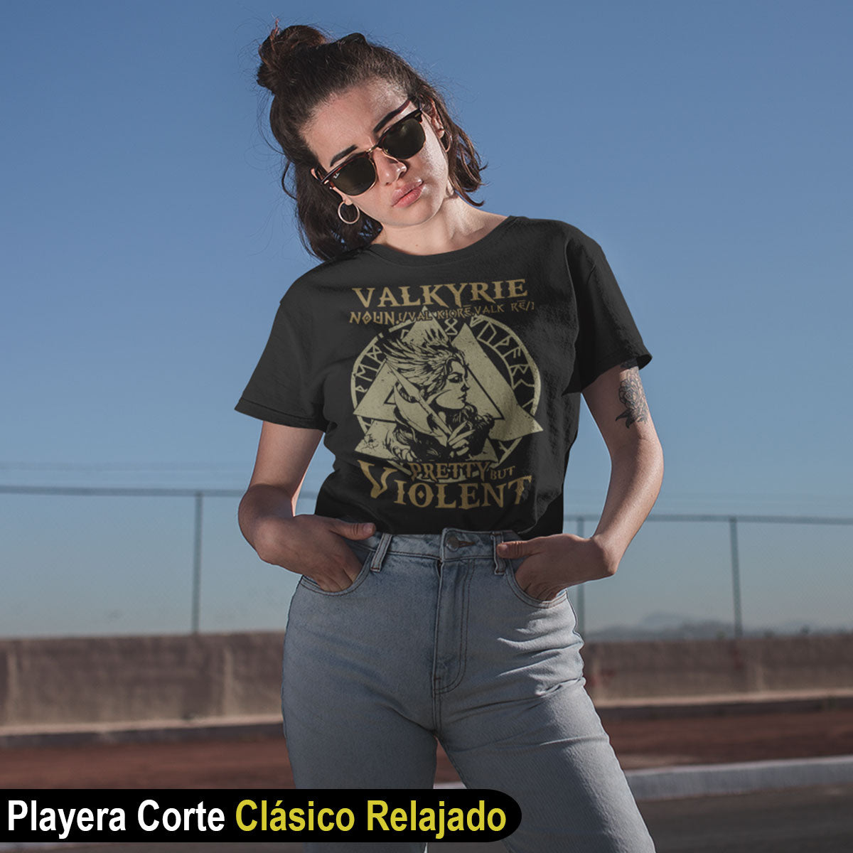 Playera-vikingos-cultura-nordica-Valkyrie-Pretty-But-Violent