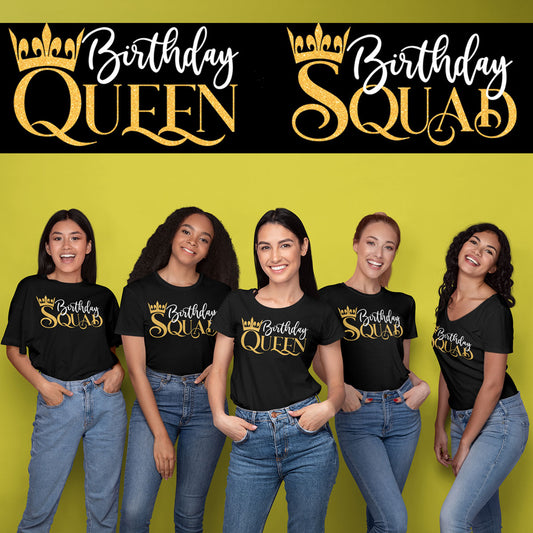 Playeras Personalizadas de Cumpleaños Birthday Quuen Birthday Squad