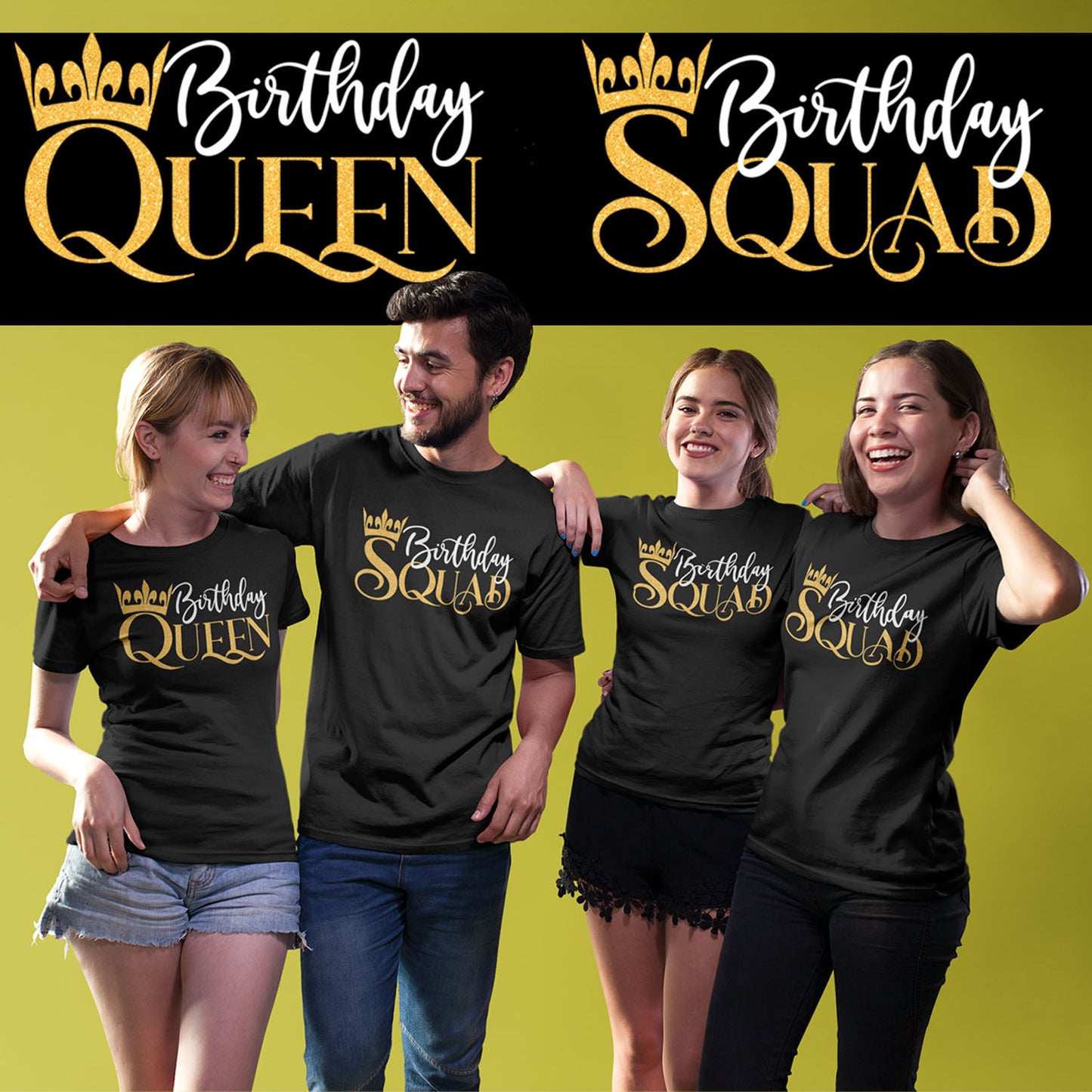 Playeras Personalizadas de Cumpleaños Birthday Quuen Birthday Squad