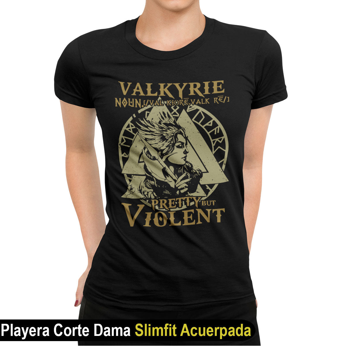 Playera-vikingos-cultura-nordica-Valkyrie-Pretty-But-Violent