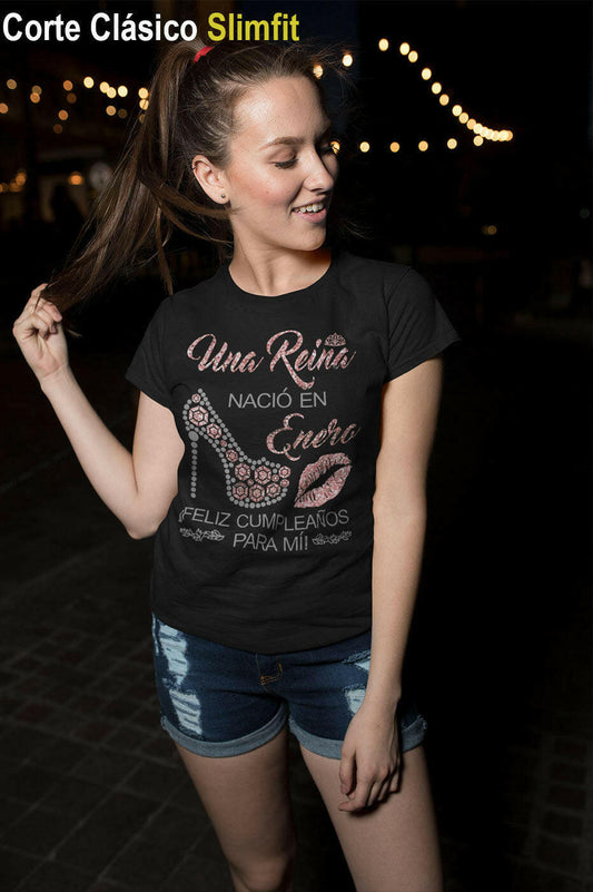 Playeras Personalizadas de Cumpleaños Una reina nacio en