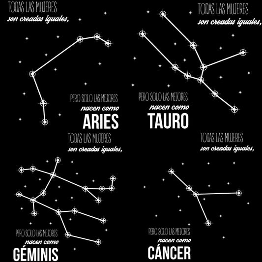 Playera del Zodiaco Aries, Tauro, Géminis, Cáncer, Leo, Virgo, Escorpión, Sagitario, Capricornio, Acuario, Piscis