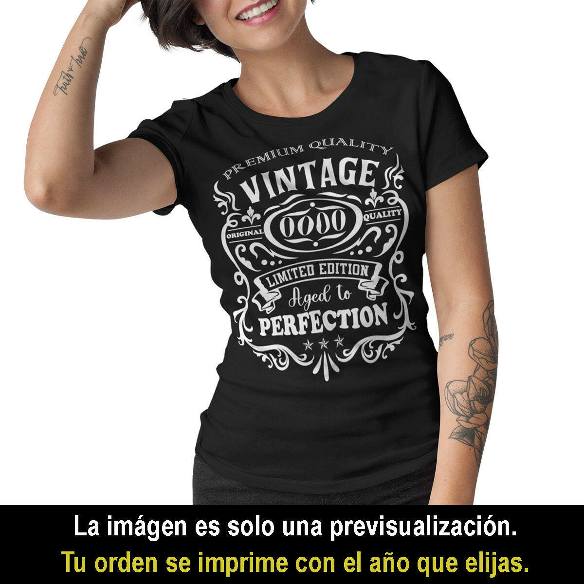 Playeras, blusas y camisetas personalizadas de cumpleaños para hombre y mujer Premium Quality Vintage Limited Edition Aged To Perfection