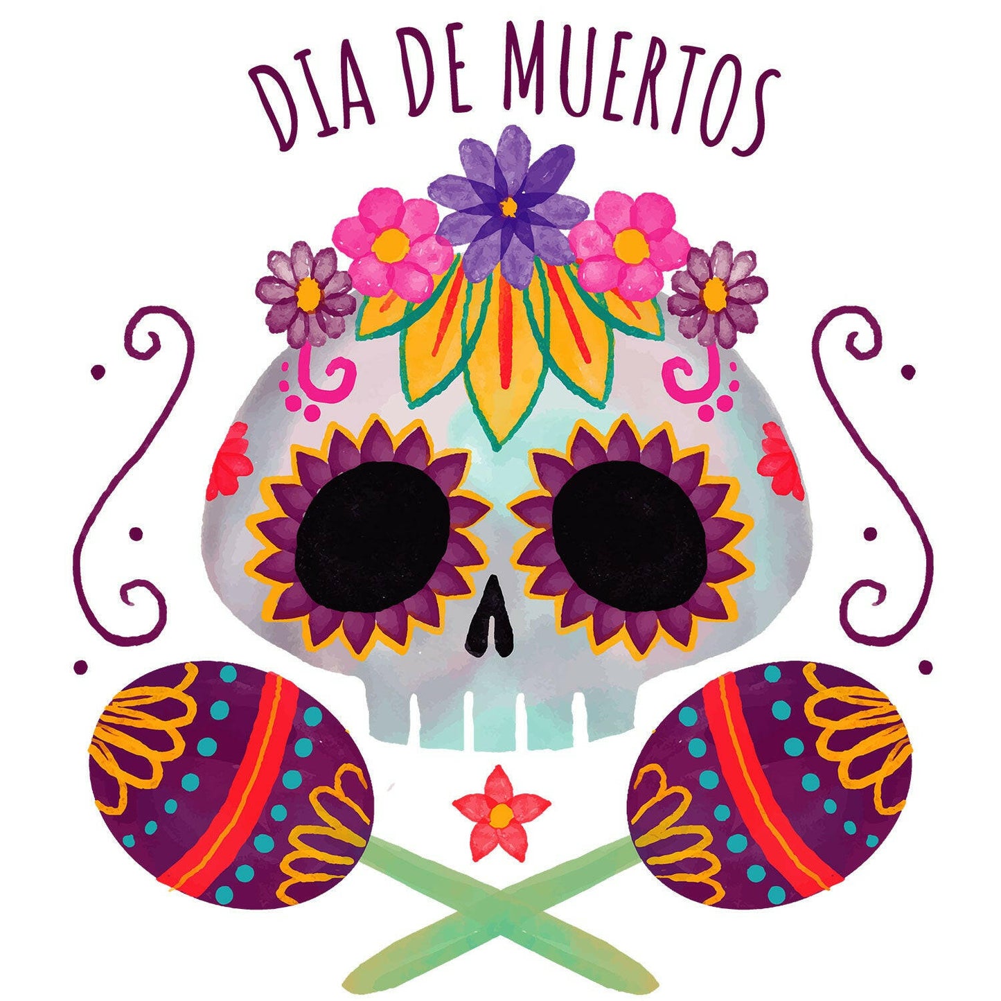 Dia de Muertos Calaverita Maracas