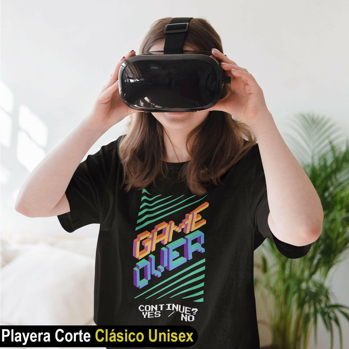 playera gamers cultura pop game over yes no