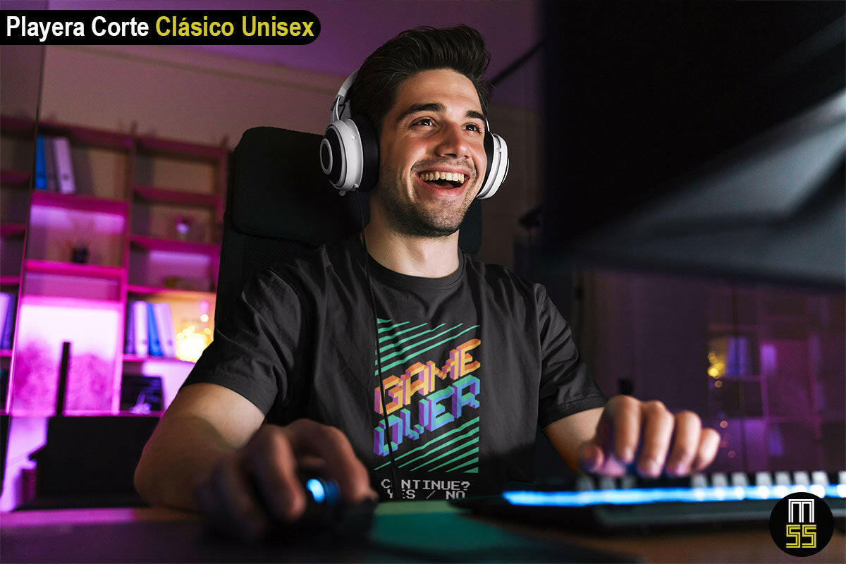 playera gamers cultura pop game over yes no