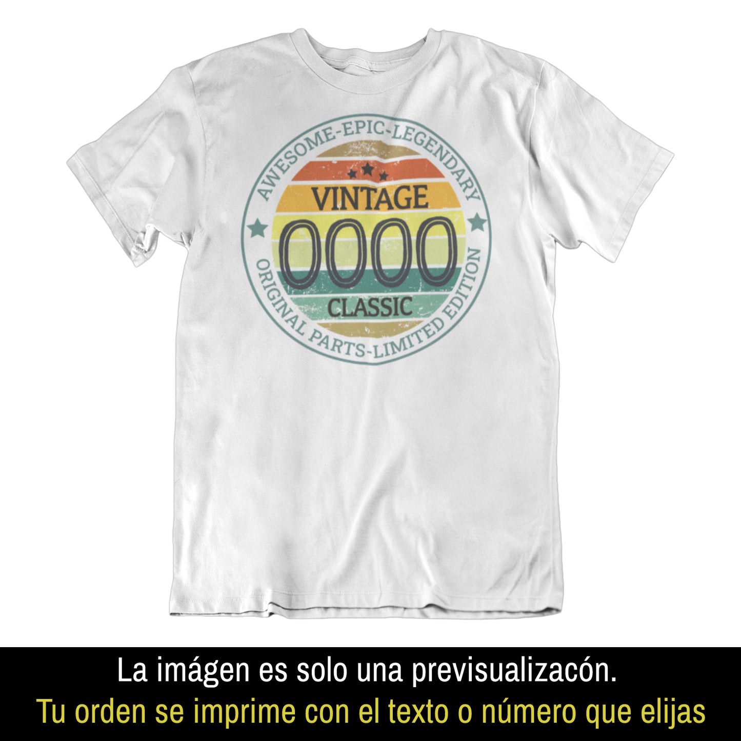 Playeras, blusas y camisetas personalizadas de cumpleaños Legendary Vintage Years Original Parts Limited Edition